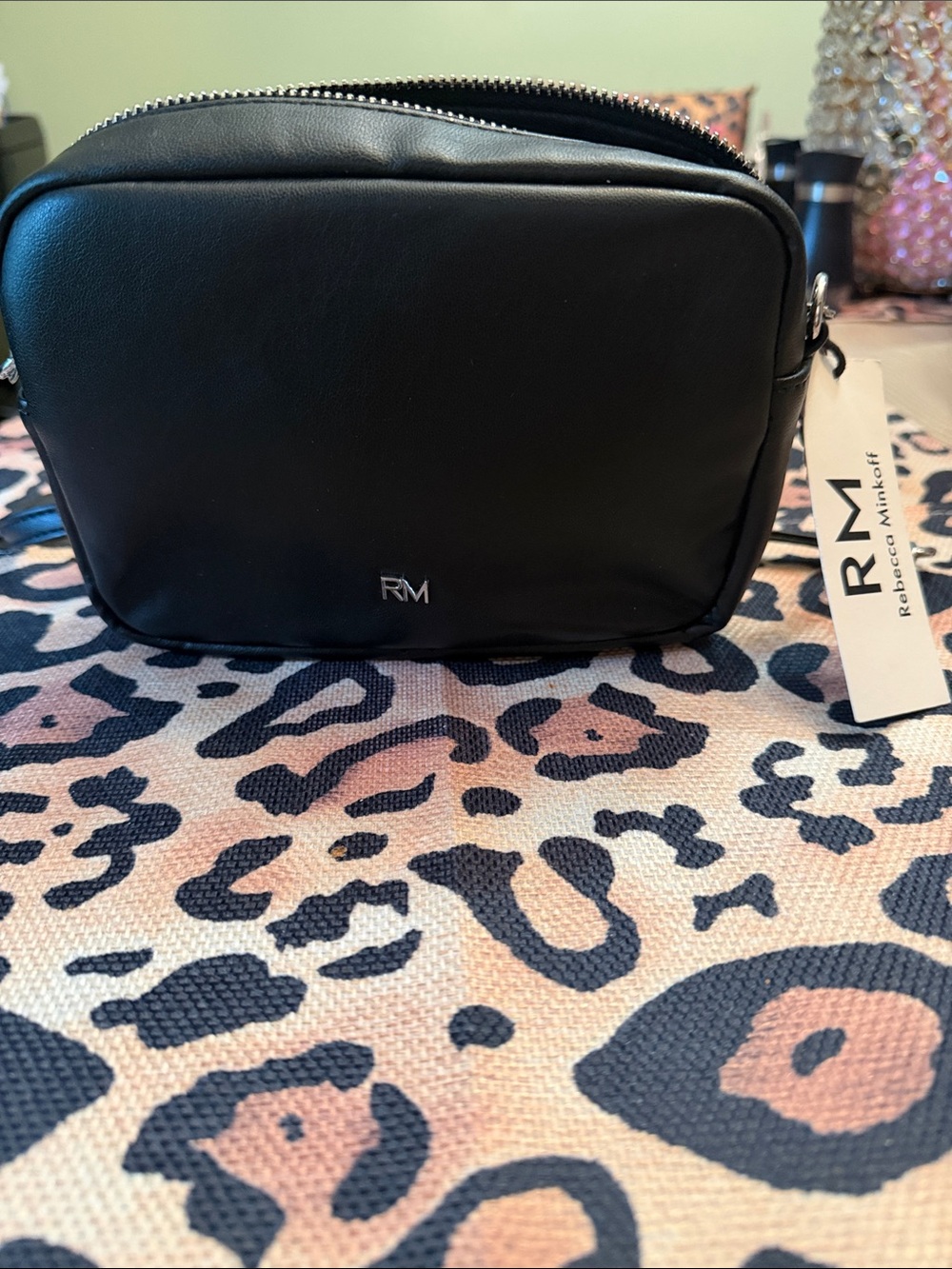 Rebecca Minkoff Black Leather RM Crossbody Camera Bag